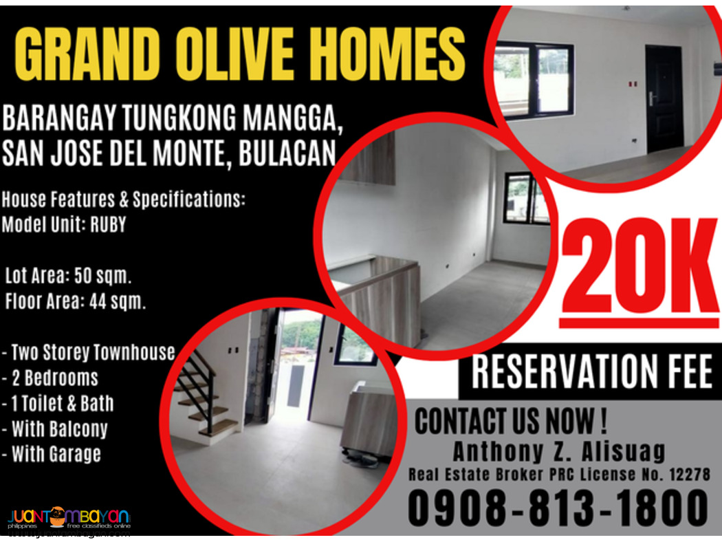 Grand Olive Homes 2BR Townhouse San Jose Del Monte Bulacan