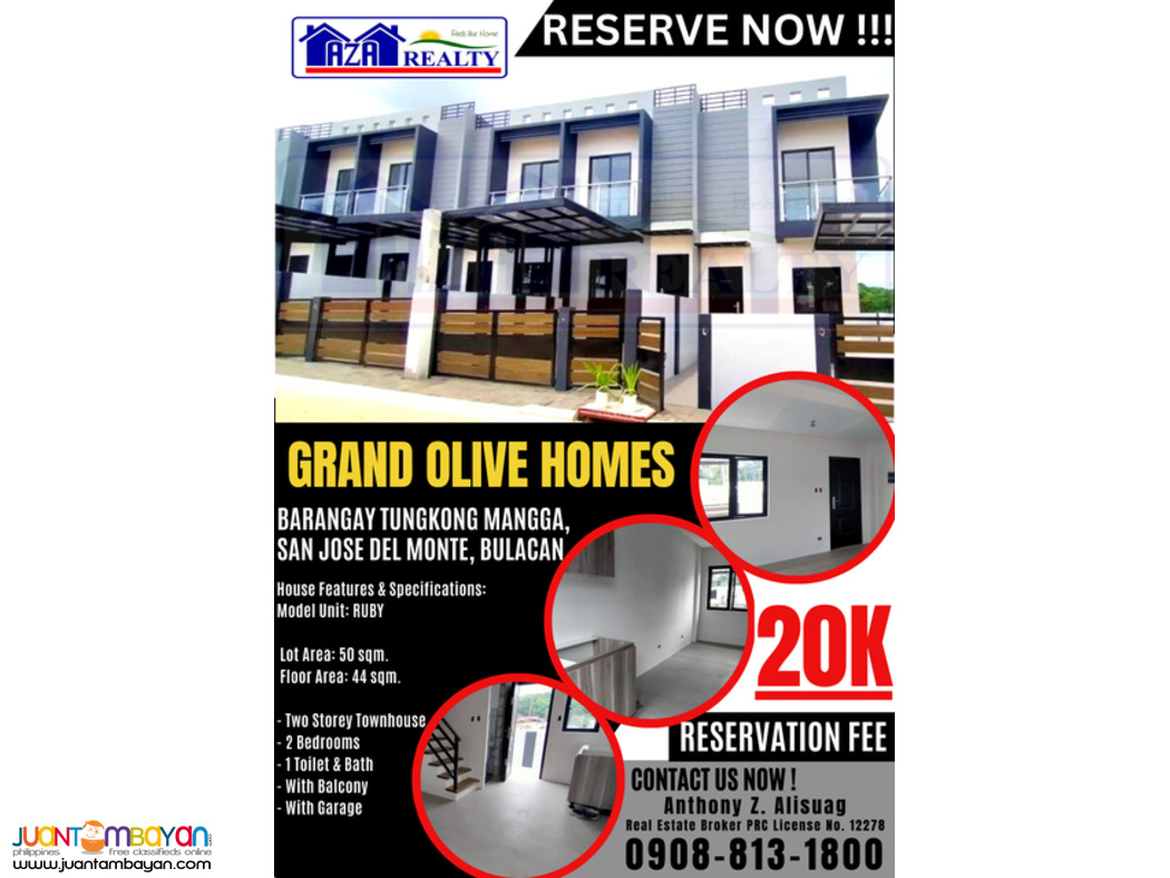 Grand Olive Homes 2BR Townhouse San Jose Del Monte Bulacan