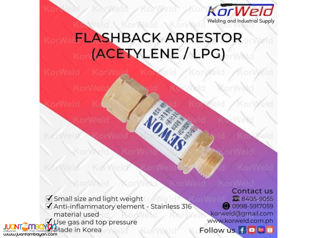 Flashback Arrestor Oxygen and Acetylene/ LPG