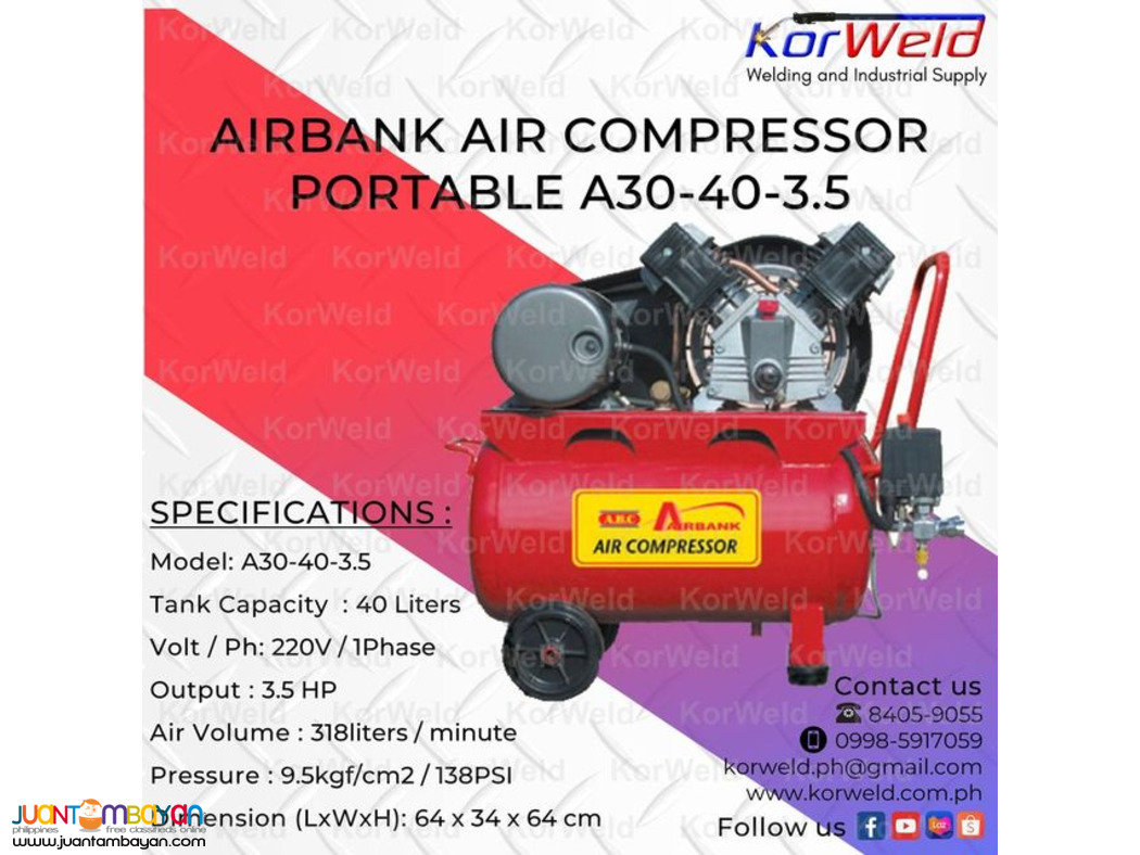 Airbank Air Compressor Portable A30-40-3.5