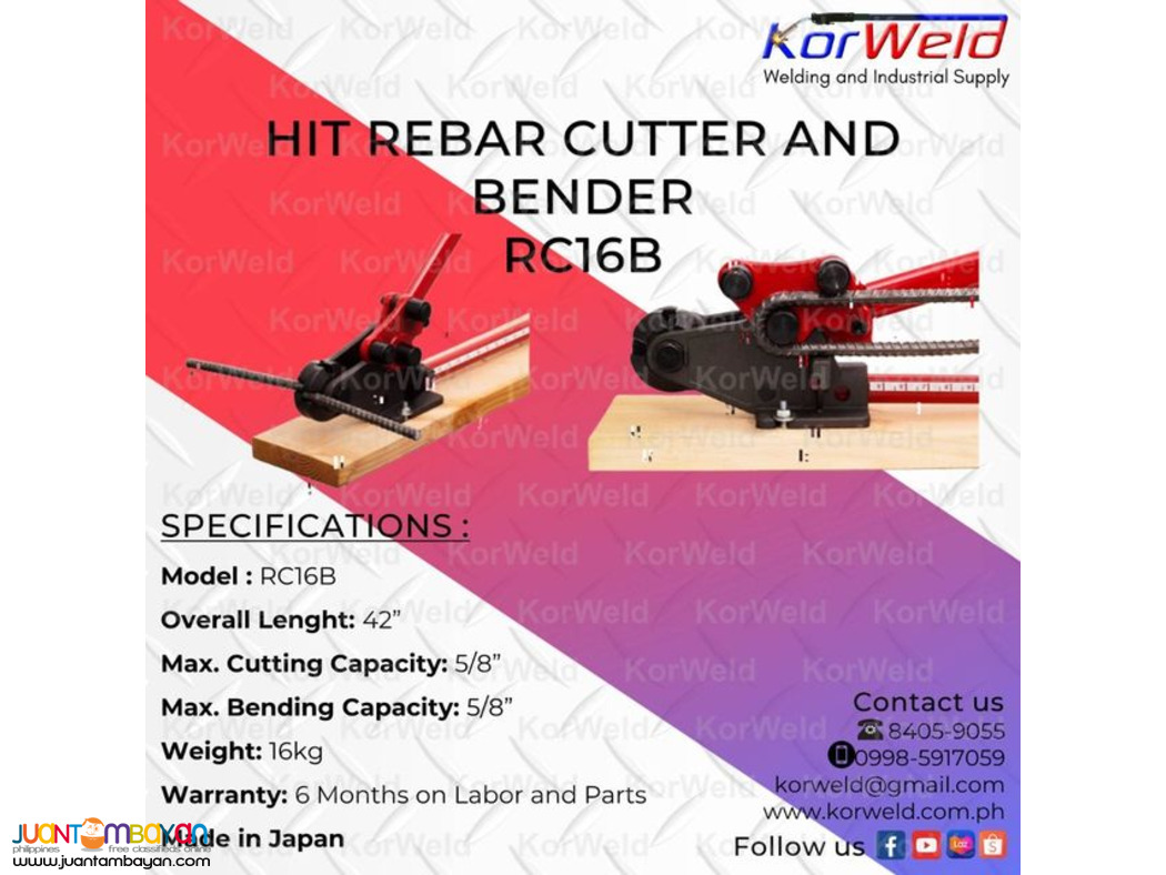 Hit Rebar Cutter And Bender RC16B