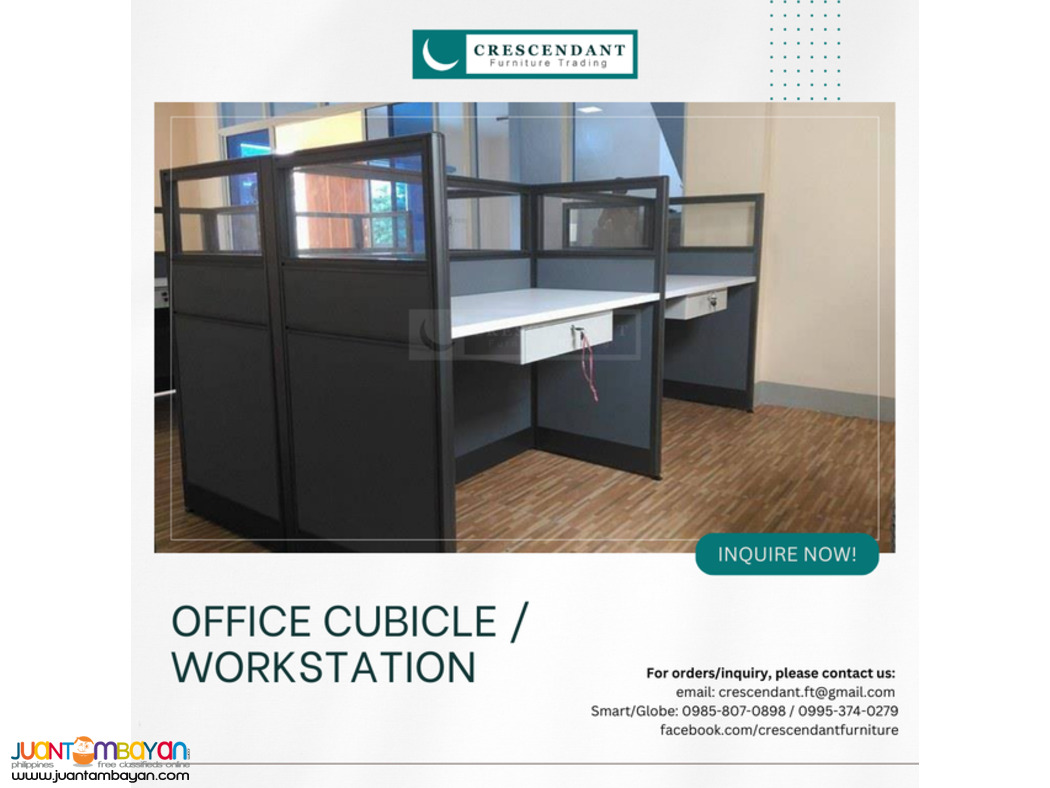 4 Seater Cubicle withe Center Drawer 