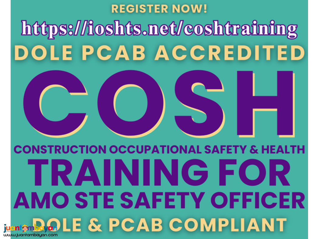 PCAB COSH For AMO Contractor DOLE COSH Training For STE Safety Officer